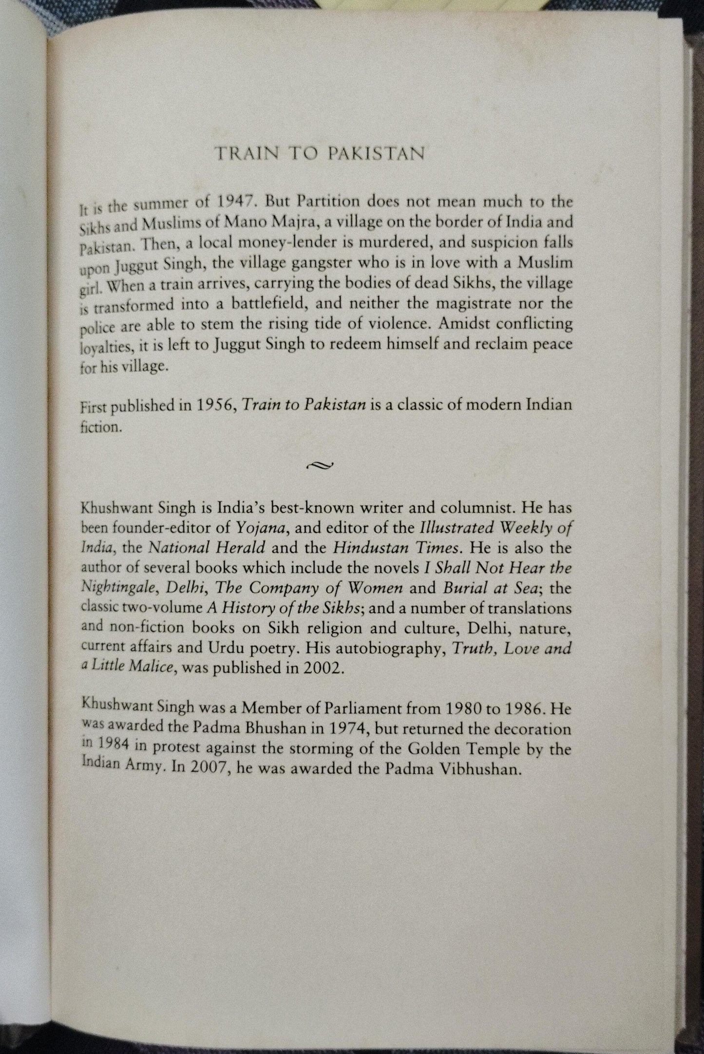 Train to Pakistan by Khushwant Singh – Partition Era Historical Fiction